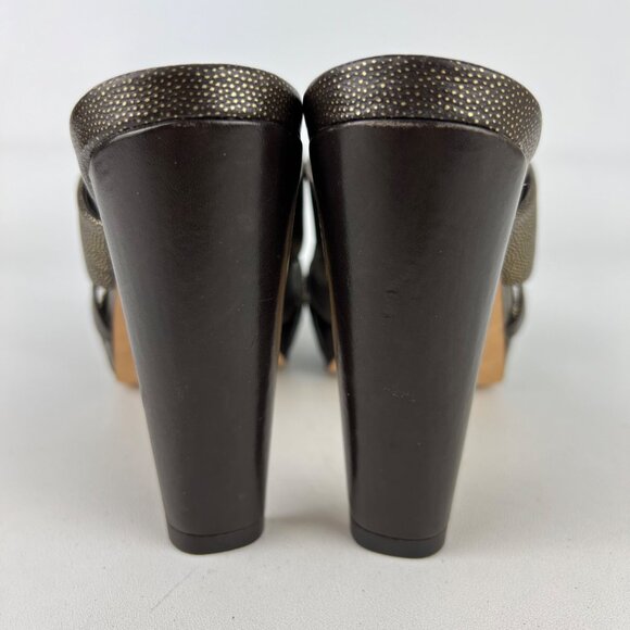 Cole Haan Womens NikeAir Strappy Heeled Sandals Brown Speckled Leather size 8.5B - Picture 3 of 13